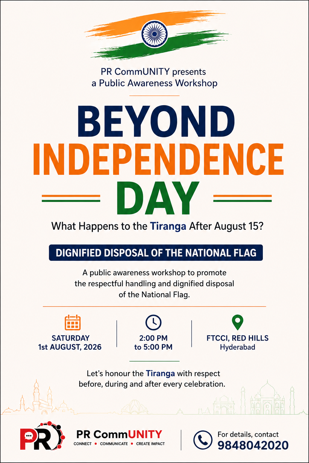 Beyond Independence Day: PR CommUNITY to Organise Public Awareness Workshop on Dignified Disposal of the National Flag